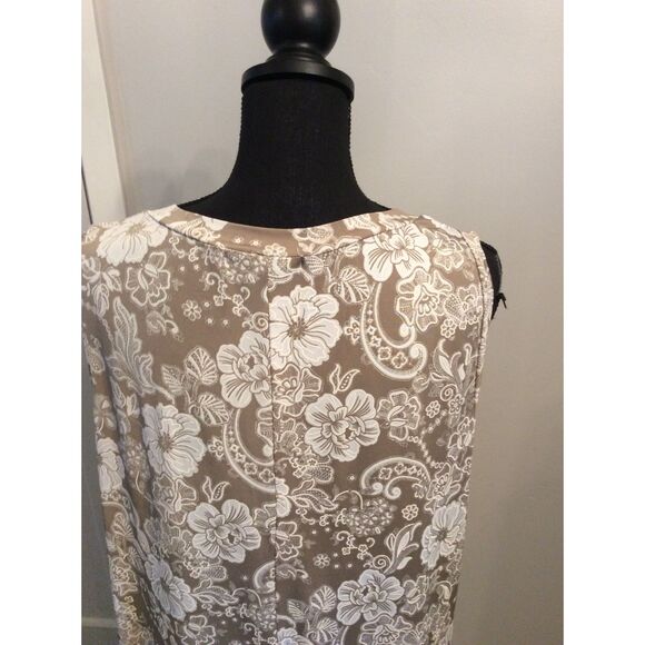 Cardalite Women's Plus size 2X Floral Overlay Gold Dress - Picture 4 of 5